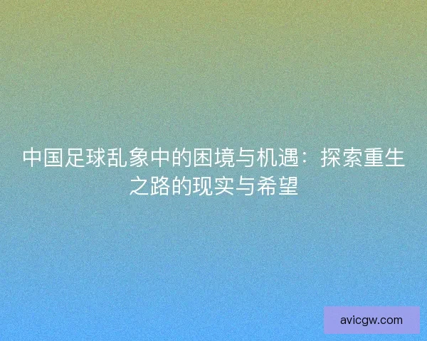 中国足球乱象中的困境与机遇：探索重生之路的现实与希望