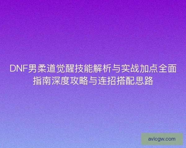 DNF男柔道觉醒技能解析与实战加点全面指南深度攻略与连招搭配思路 DNF男柔道觉醒技能解析与实战加点全面指南深度攻略与连招搭配思路