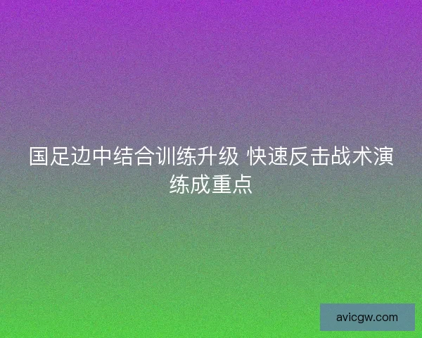 国足边中结合训练升级 快速反击战术演练成重点 国足边中结合训练升级 快速反击战术演练成重点